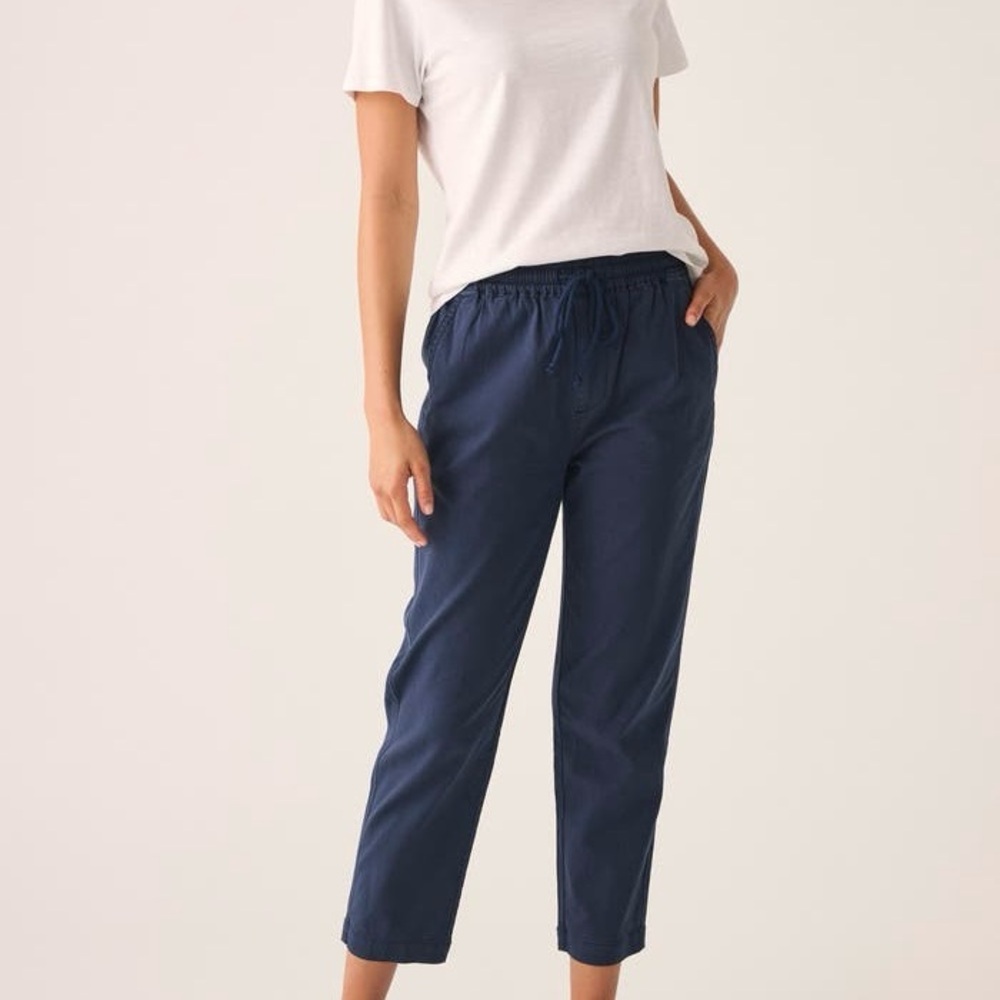 Faherty Organic Cotton High Rise Drawstring Pants